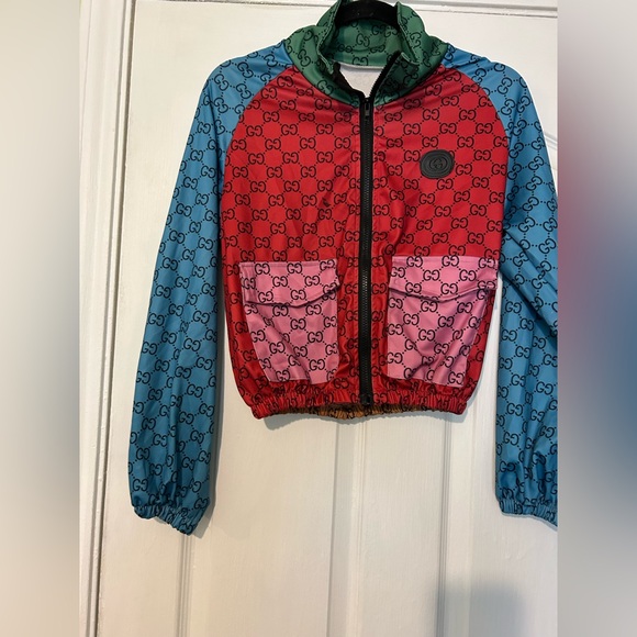 Gucci Light multi color Monogram Jacket sz Small - Picture 3 of 11